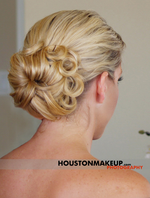 Bridal hair, up do, hairstyle, hair bun, airbrush makeup
