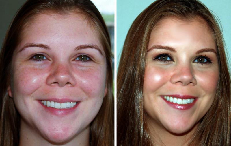 Airbrush Makeup, before and after