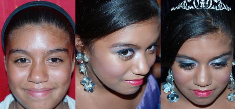 Quinceanera, Makeup, before and after
