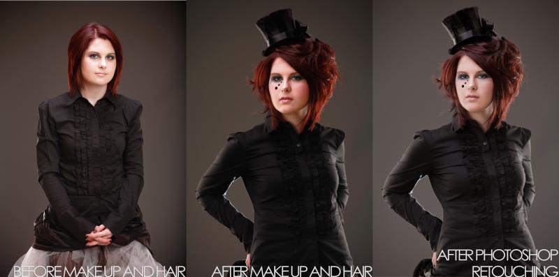 Studio portrait, Airbrush Makeup, Hair